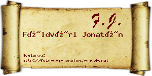 Földvári Jonatán névjegykártya